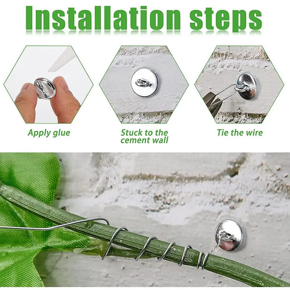 50Pcs Trellis Anchor Plant Anchors Wall Climbing Aluminum Climbing Wall Plants Fixer Clip Rattan Fixer Planting Accessories