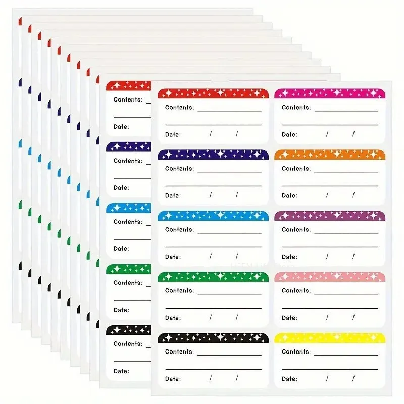 50pcs Date Freezer Labels Easy Peel Off Postage Meter Label Color Coding Frozen Food Label Holders Stickers Canning Jar Labels
