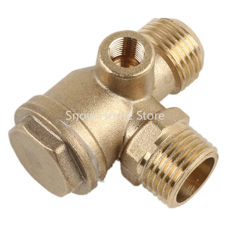 

Brass 20*20*9mm Air Compressor Check Valve Nickel Plating Corrosion Resistance 3-Port Brass Male Threaded Check Valve Connector