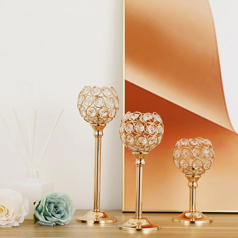 Candle Holders Wedding venue floral arrangements hotel window decorations home wedding props gold-colored wrought iron
