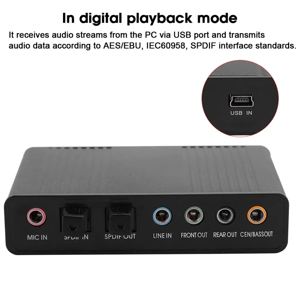디지털 오디오 5.1 채널 USB 사운드 카드 플러그 앤 플레이 SPDIF 오디오 입력용 광 오디오 사운드 카드 사운드 카드 오디오 녹음