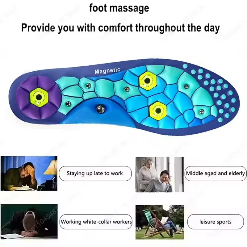 Shoe Insoles 1 Pair Foot Acupressures Insoles Men Women Foot Massage Sport Insoles Magnetic Therapy for Relieve Fatigue Training