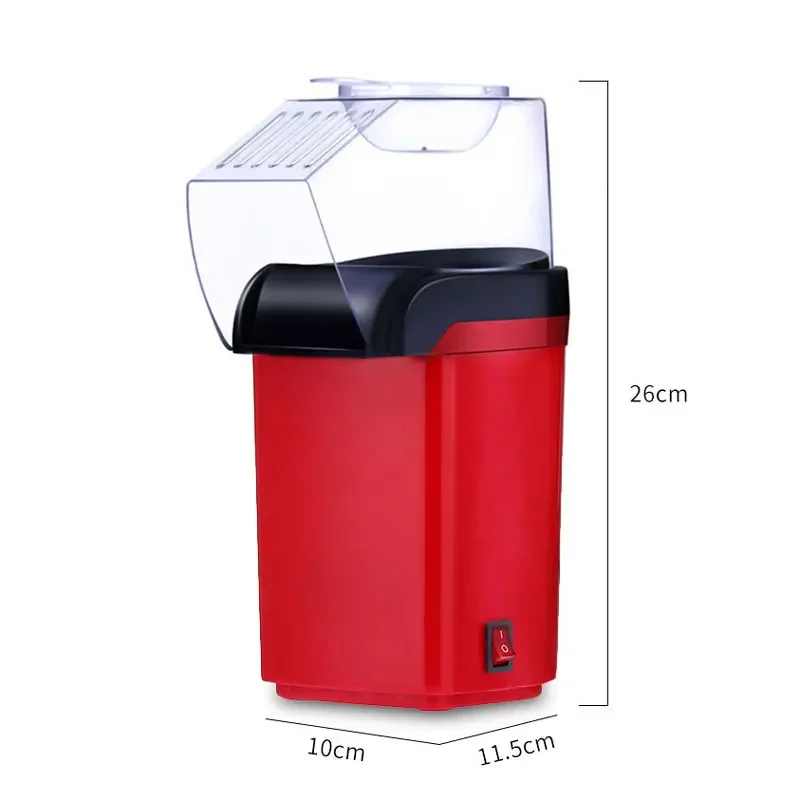 1200W Mini Hot Air Popcorn Maker Household Small Electric Popcorn Machine with Simple Operation, Transparent Cover