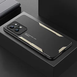 Luxury Matte Aluminum Metal Phone Case - Premium Hard Cover for Realme Q3T (Black Gold)