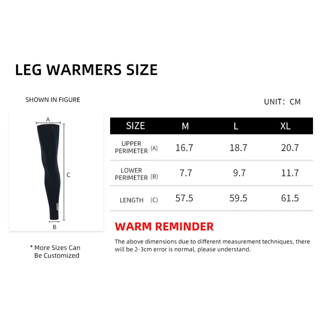 HISERW Cycling Cycling Warm Winter Keep Warm Cycling Leg Warmers Outdoor Sports Running Thermal Fleece Non-Slip Bicycle Warmers 6