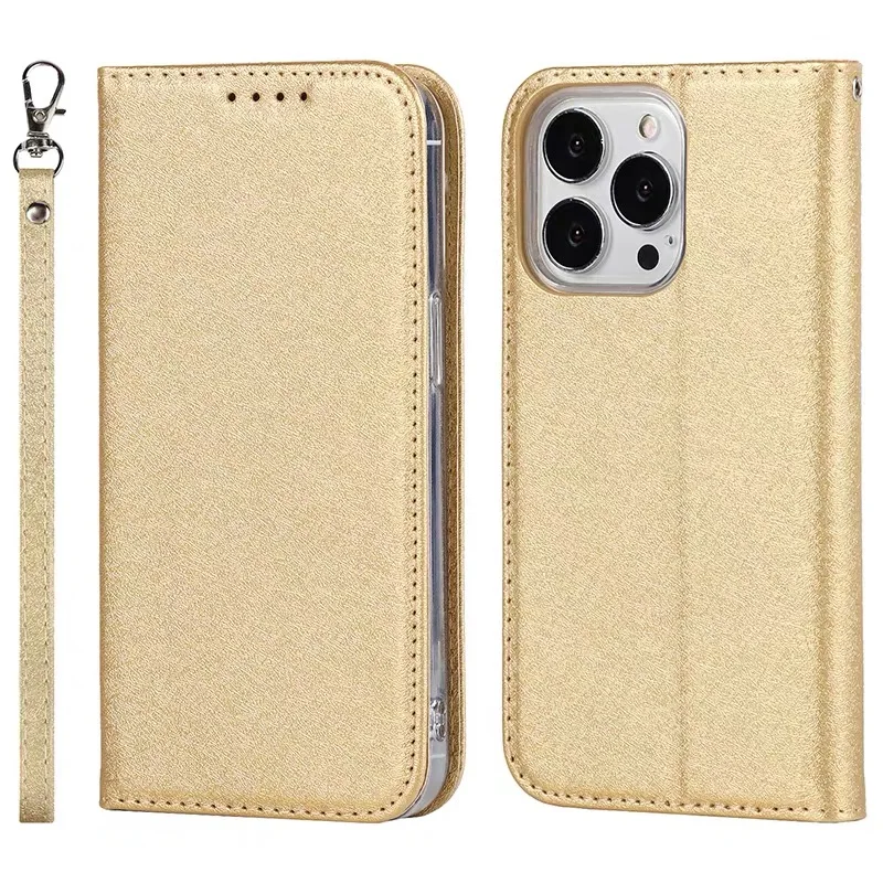 For iPhone 16 12 13 14 15 Case Leather Silk Magnetic Flip Wallet Cover For iPhone 7 Plus X XR XS 11 Pro Max Case Stand Card Slot