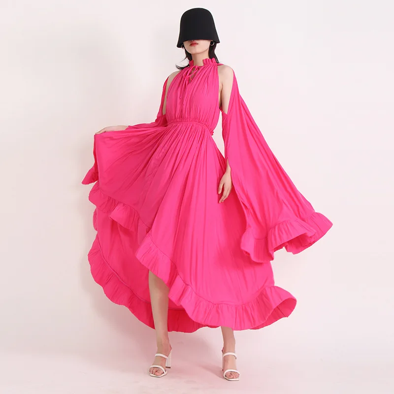 

2023 Chic and Elegant Women's Summer Dress Female French Style Irregular Niche Design Banquet Dresses Lady Luxury Birthday Wear
