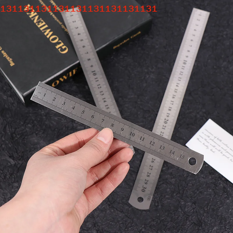 드로잉 자 표준 3개 세트 엔지니어링 학교 사무실용 스테인레스 스틸 자 15cm/20cm/30cm