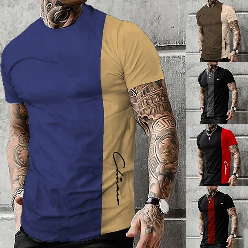 

New men's short-sleeved T-shirt summer casual retro style short-sleeved T-shirt Y2K top men's breathable clothing
