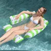 Inflatable Pool Float Chair Lounge for Adults Kid Floating Stripe Pattern Hammock for Swimming Pool Party Summer Water Fun Beach 4