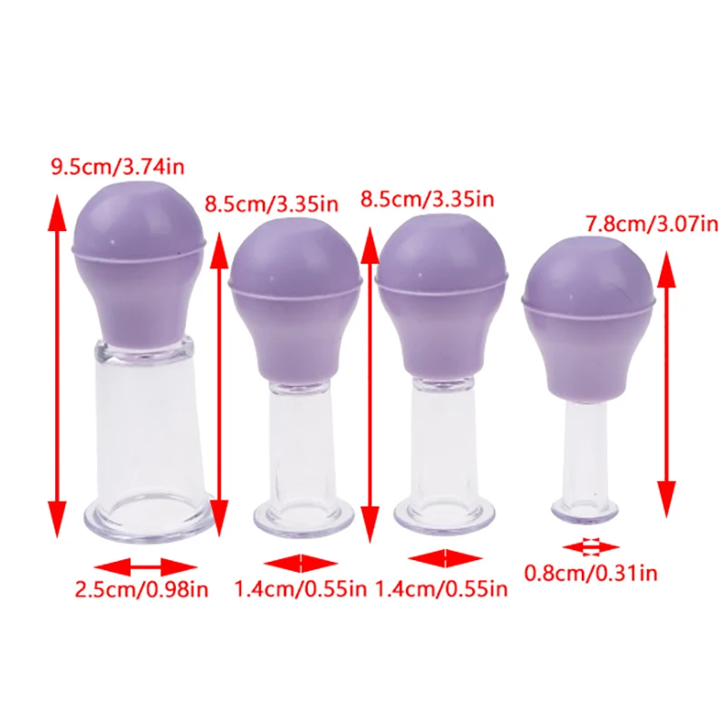 Vacuum Cupping Sets Facial Massage Cups Rubber Vacuum Cupping Skin Lifting Anti Cellulite Massager 4 Pcs/set
