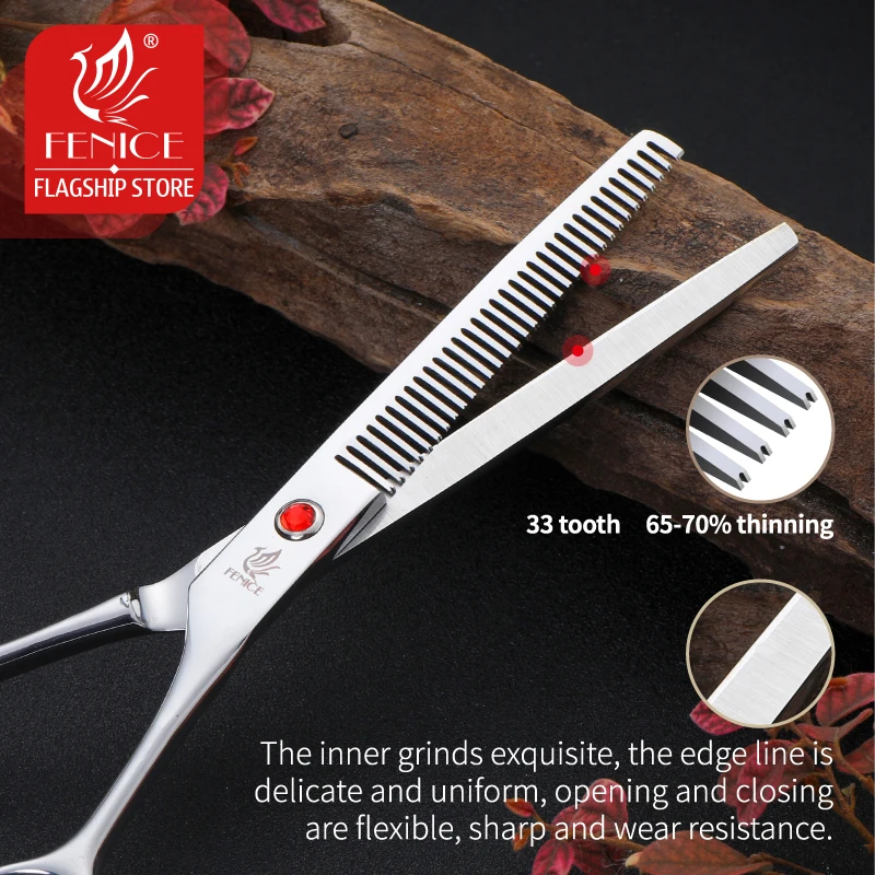 6.5 inch Professional Dog Grooming Thinning Scissors Pet Beauty Shears Groomer Clean Tools Fenice dog grooming scissors