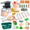 Kids Play Food Set Toy with Pots Pans and Cookware Utensils,Cooking Cutting Learning  Gift for Girls Boys 1