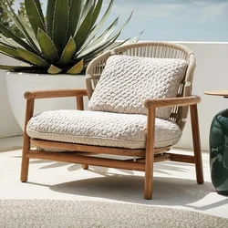 European Unique Sofa for Balcony Single High Back Soft Package Living Room Sofas Creative Solid Wood Design Sofas for Garden