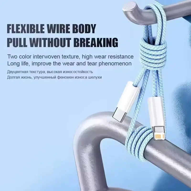 Braided 35W Fast Charge PD Cable For iPhone 13 14 Pro Max 11 12 mini X XR XS Max 7 8 Plus Quick Charging USB-C Data Cables 1m 2m - Image 2