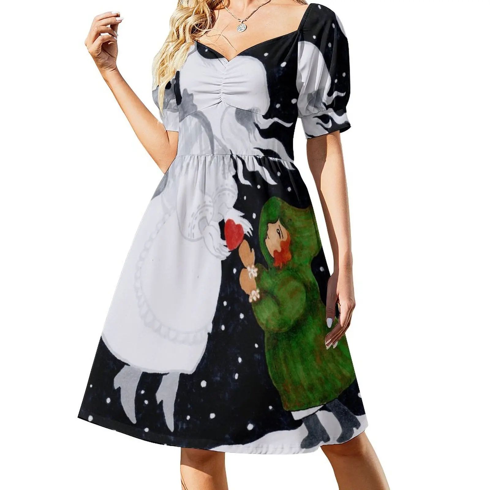 Vestido corto de manga Befana Vestido de verano Vestido de niña Ropa de fiesta