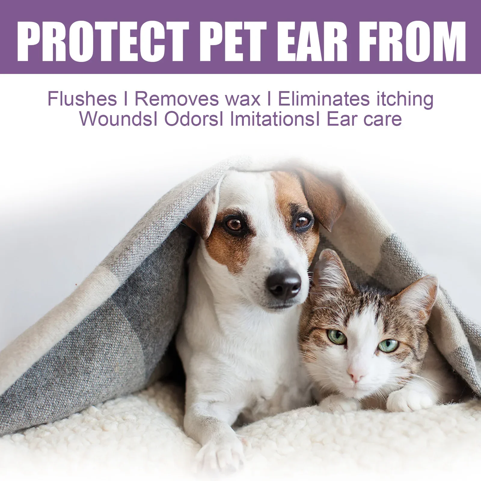 Yegbong Pet Ear Cleansing Liquid Cat and Dog Relieve Ear Canal Odor Cleansing Earwax Drops pet ear wipes pet ear medicine