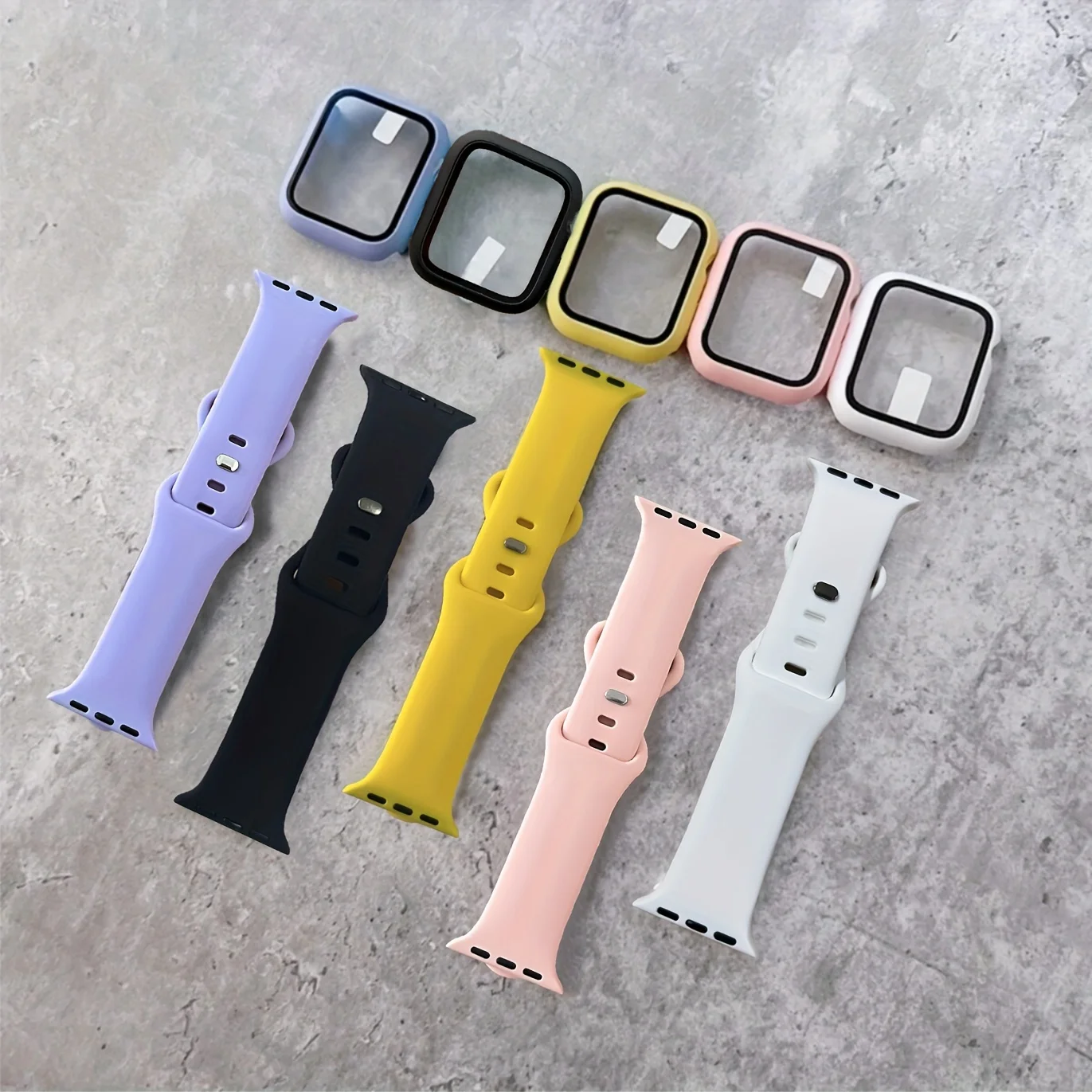 Premium Silicone Watchband with Glass Case