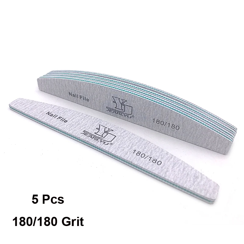 Vibrant 5-Piece Nail File Set - Professional Multi-Grit Manicure Tools