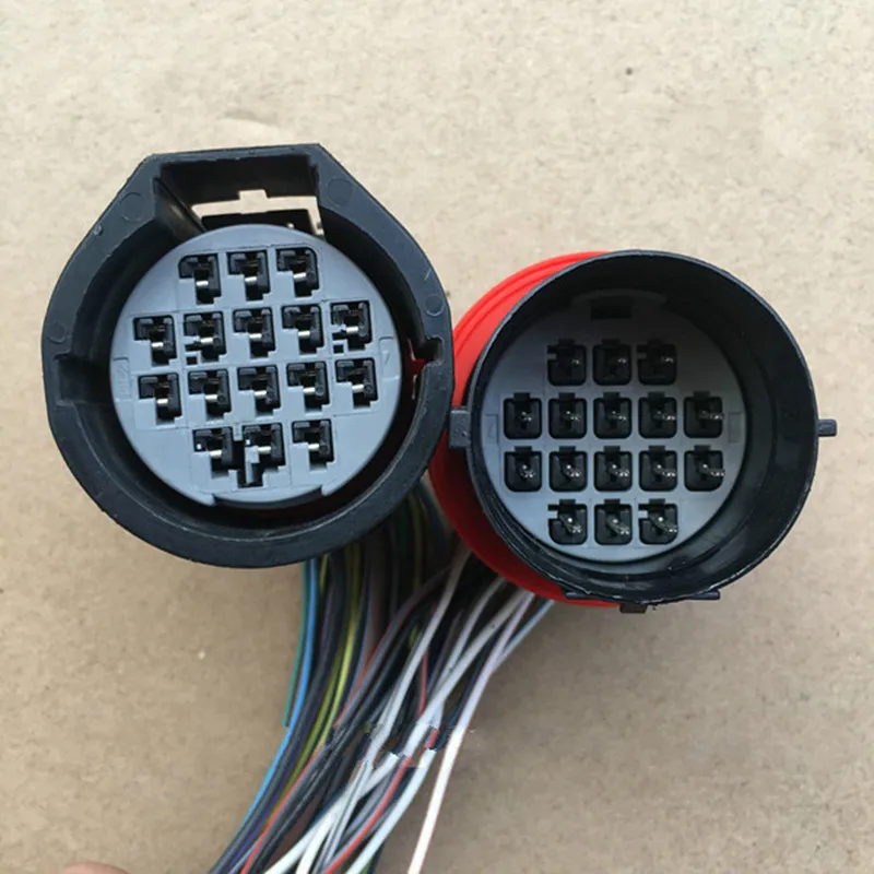 16 Pin/Way Male Female Headlight Connector Plug Wire Cable Pigtail For