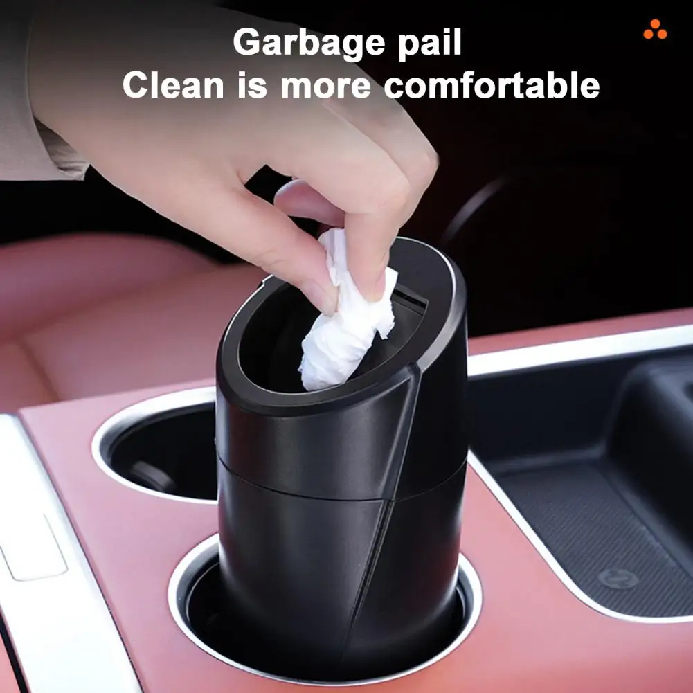 Mini Car Trash Can with Lid Leakproof Vehicle Garbage Container Automotive Waste Bin Ash Holder Car Interior Organizer Box