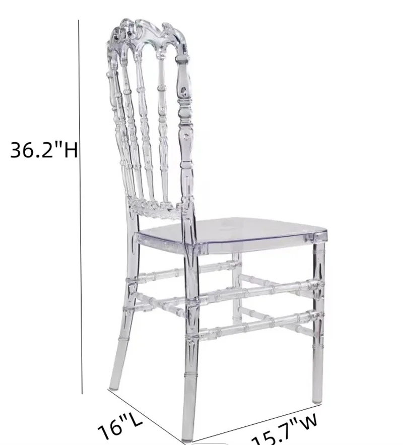 100PCS Factory Price Durable Crystal Resin Tiffany Chavari Chairs Detachable Chair For Hotel Wedding Meeting