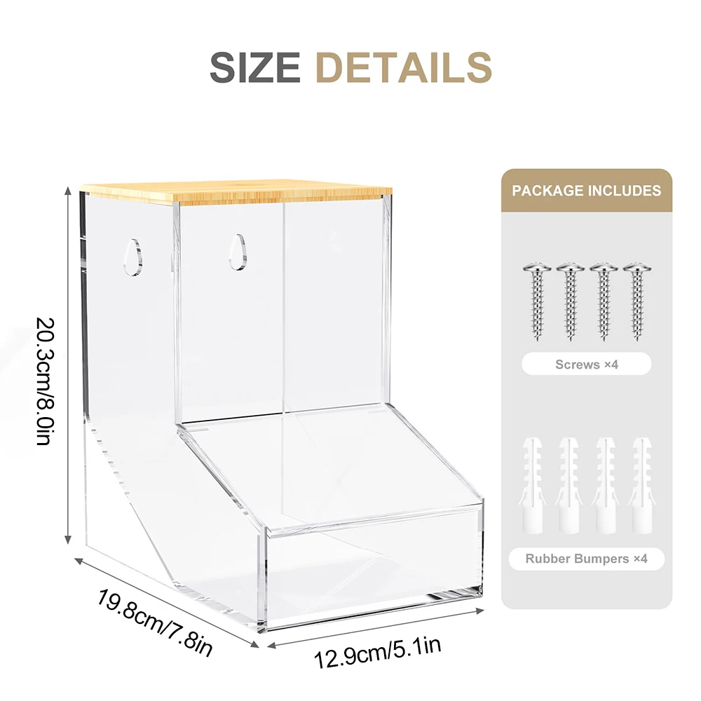 Laundry Pods Container Acrylic Storage Box With Bamboo Lid Wall Mounted Washing Capsule Organizer Clear Capsule Storage Box 6
