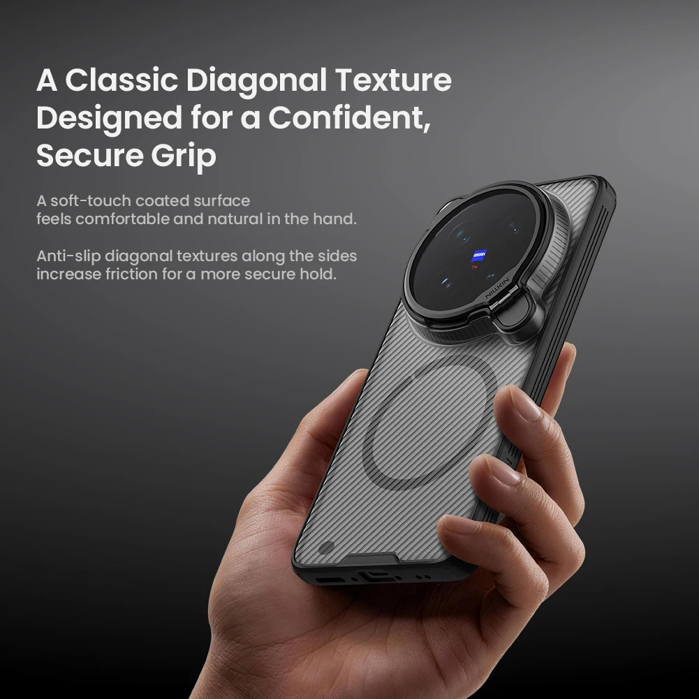 VIVO X300 Ultra 5G 케이스용 Nillkin 마그네틱 캠쉴드 프롭 어댑트 렌즈 마그세이프 카메라 스탠드 보호 기능이 있는 360도 후면 커버