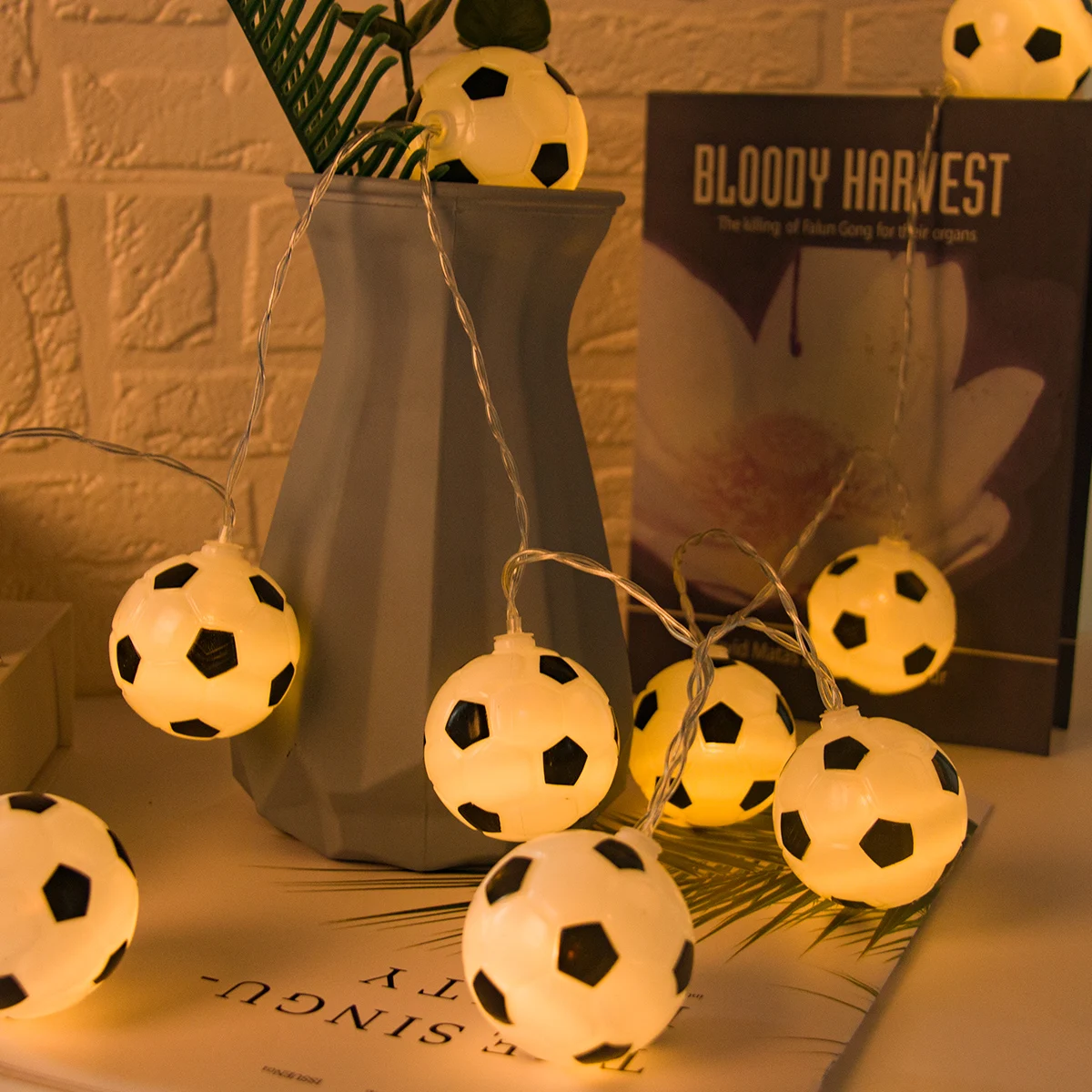 

1.5m Birthday Party Decoration Battery Powered Plastic Football Shape LED Light Kids Gift Baby Shower Home Outdoor Decorations