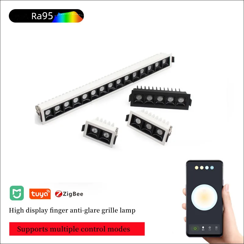 Description Picture 2 of itemTuya Intelligent dimming embedded anti-glare grille light LED Strip light 110V 220V ceiling lightCOB downlight spot light