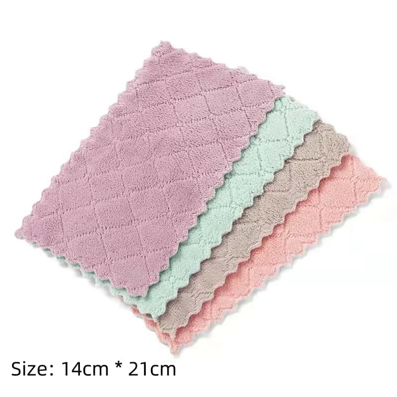LMETJMA Kitchen Towel 10pcs Kitchen Cloth Dish Towels Super Absorbent Coral Velvet Dishtowels Nonstick Oil Washable Fast Drying JT224