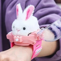 2.4G Mini RC Car Watch Toy LED Light Electric Induction Watch Plush Bunny Dog Crab RC Car Boys and Girls Toy Gift 1