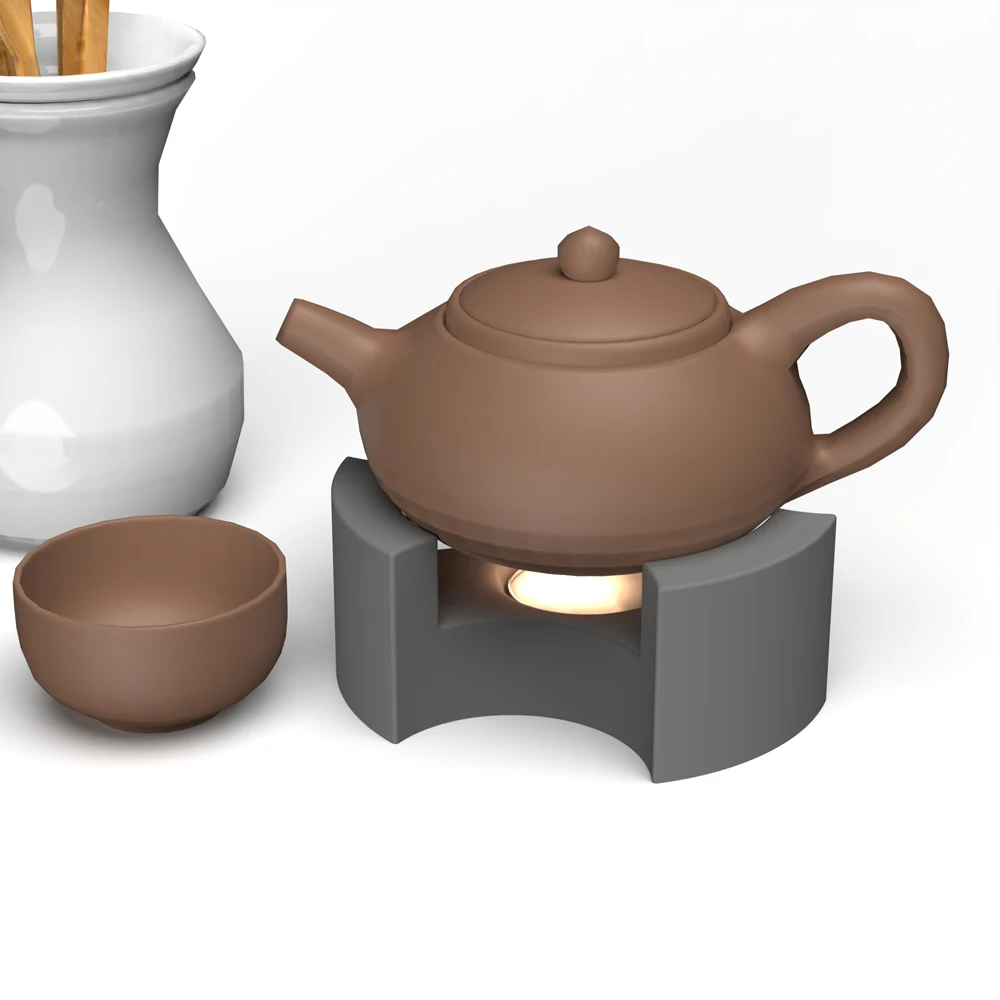 Aromatherapy Candle Heating Bracket Concrete Silicone Mold Creative Candlestick Mold Tea cup heating bracket mold home decor