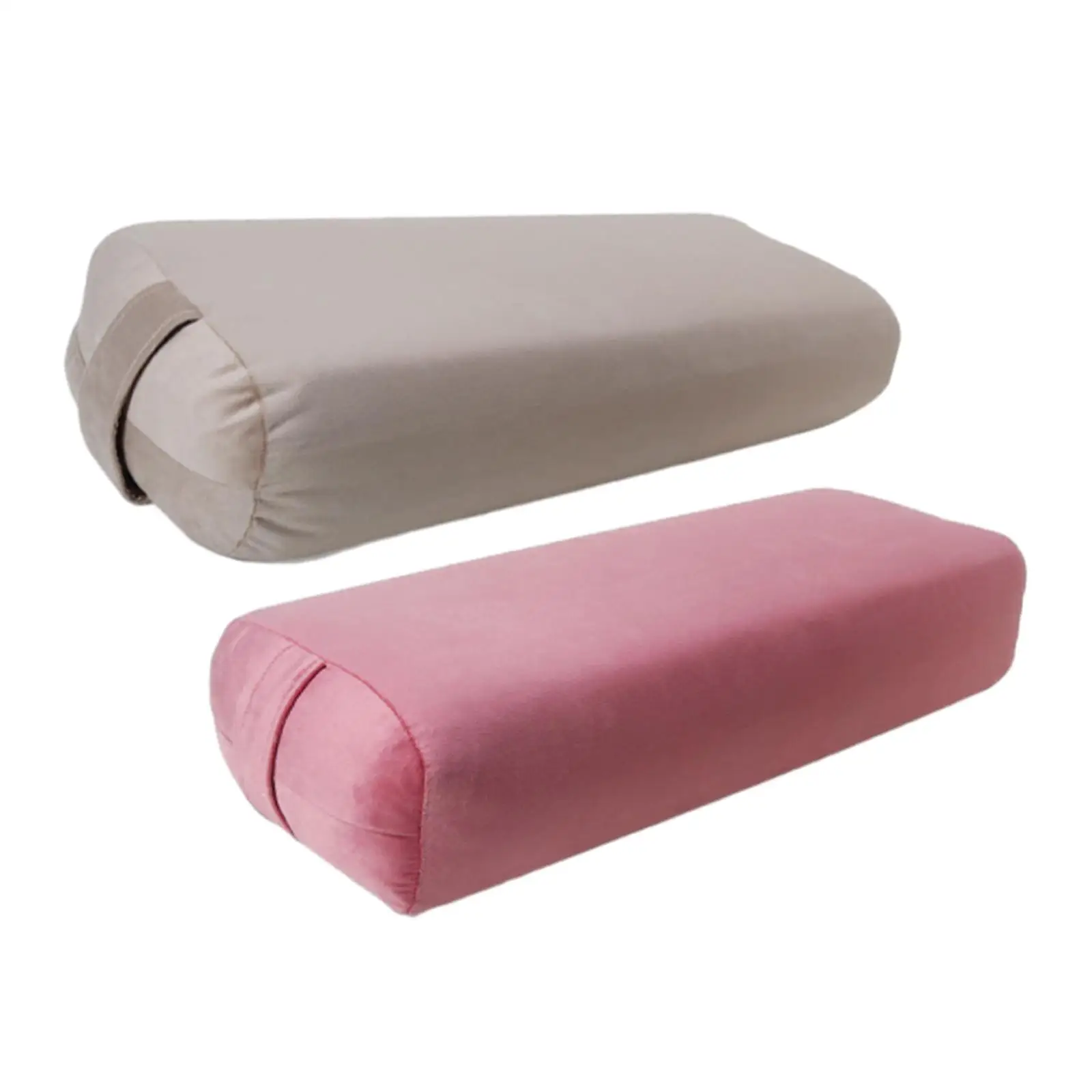 Yoga Bolster Rectangular High Elastic Velvet Pillowcase Removable Cover Lumbar Pillow Yoga Aid Cushion for Legs Restorative Yoga