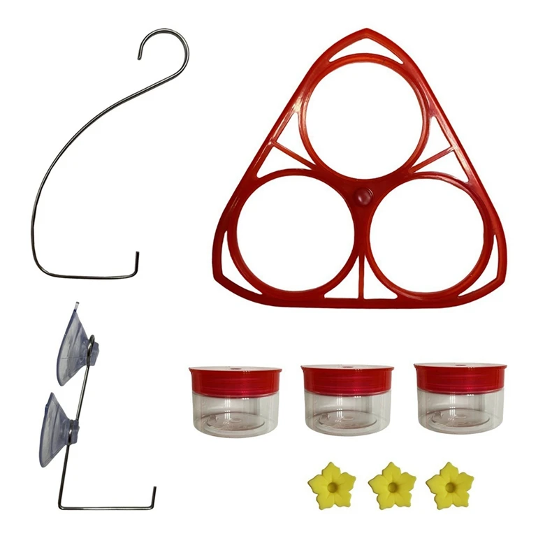 

Прочная присоска для кормления птиц с 3 отверстиями для кормления, легко чистить и заправлять пластик