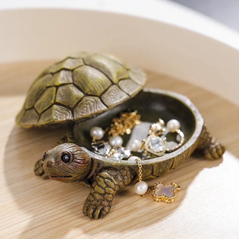 

Cute Turtle Storage Box Jewelry Box Living Room Decoration Resin Crafts Home TV Cabinet Bedroom Room Decoration Sculpture