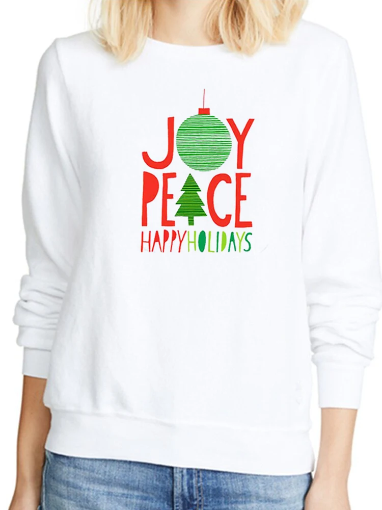 

Animal Merry Christmas Women Sweatshirt O-Neck Print Long-Sleeved Fashion Clothing Women Fall Spring Female Graphic Hoodies