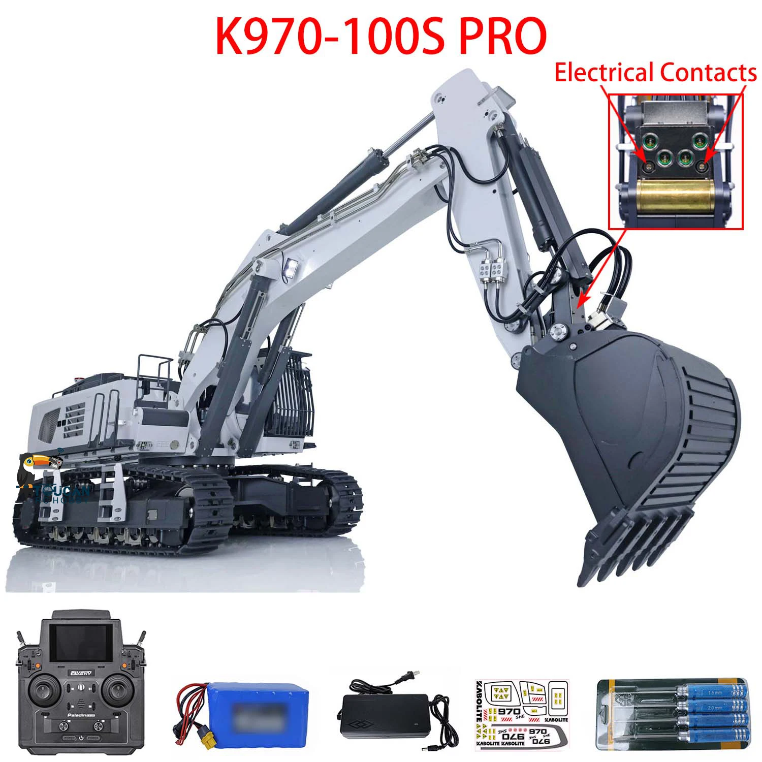 Kabolite K970 100S Pro 1/14 RC Hydraulic Excavator RTR Construction Digger Machine Smoke Remote Control Model for Adult TH20209 2