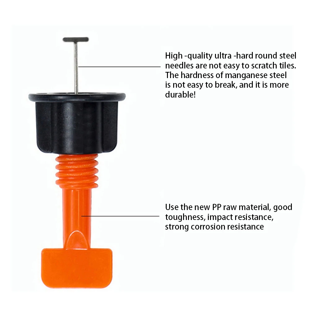 

50 Pieces Tile Leveling Tool Manual Heavy Duty Anti-corrosive Replacement Reusable T Shape Leveler Systems with Wrench