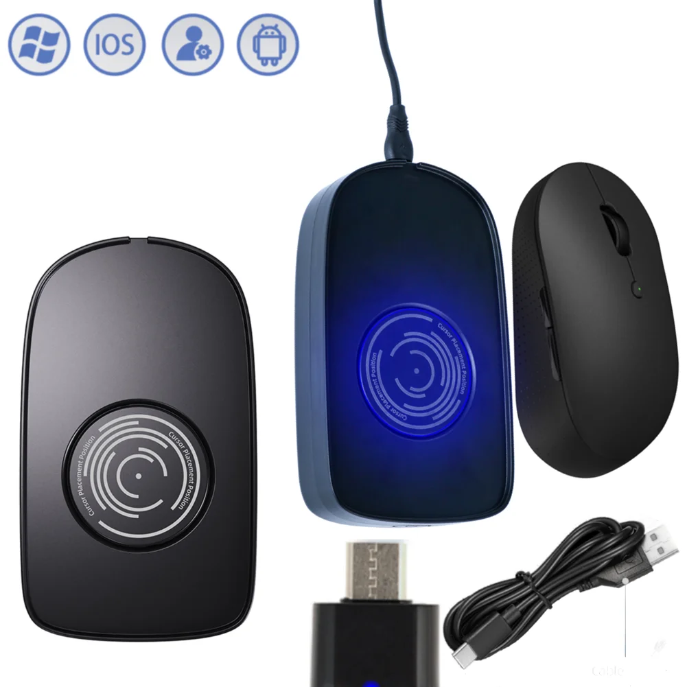 USB Mouse Jiggler Wired Wireless Mouse Compatible Automatic Movement Simulator Computer Awakening Keeps PC Active Mouse Mover