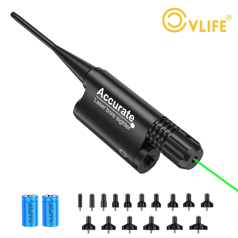 CVLIFE Bore Sight Kit Green Laser Boresighter For 0.17 to 12GA Caliber For Hunting or Shooting Calibrator 17 accessories