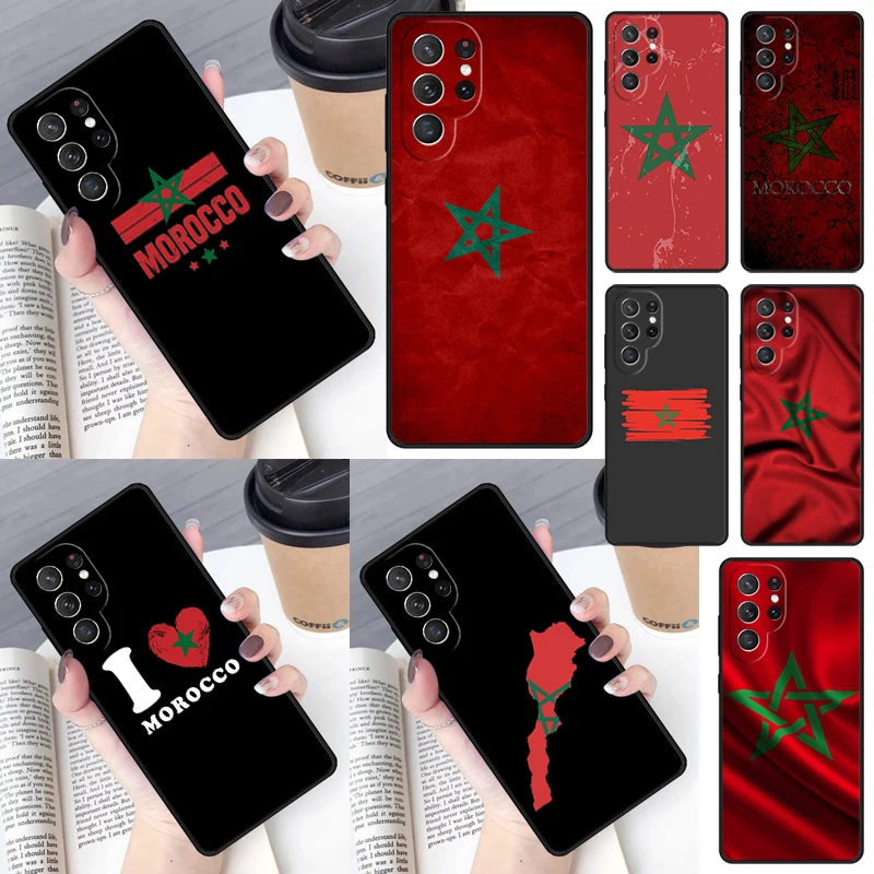 Marocco Maroc Marocchino Flag Cover Per Samsung Galaxy S23 Ultra S22 S20 S21 Fe S8 S9 S10 Plus Note 10 20 Ultra Phone Case