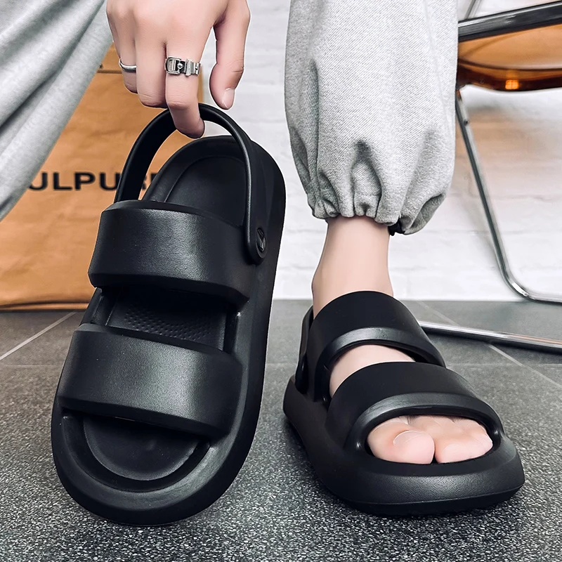 Trendy Slippers Summer Outdoor Sandals Men's Fashionable Thick Soled Sandals Home Lightweight Comfortable Slippers