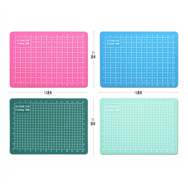 4 colorxiehaige 15*11Double-Sided PVC A6 Cutting Mat Multipurpose Self Healing Cutting Mats for Durable Paper Mat for Cutting 1