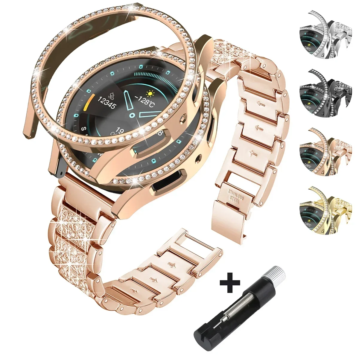 Women's Stainless Steel Diamond Bracelet & Cover Bumper Accessory