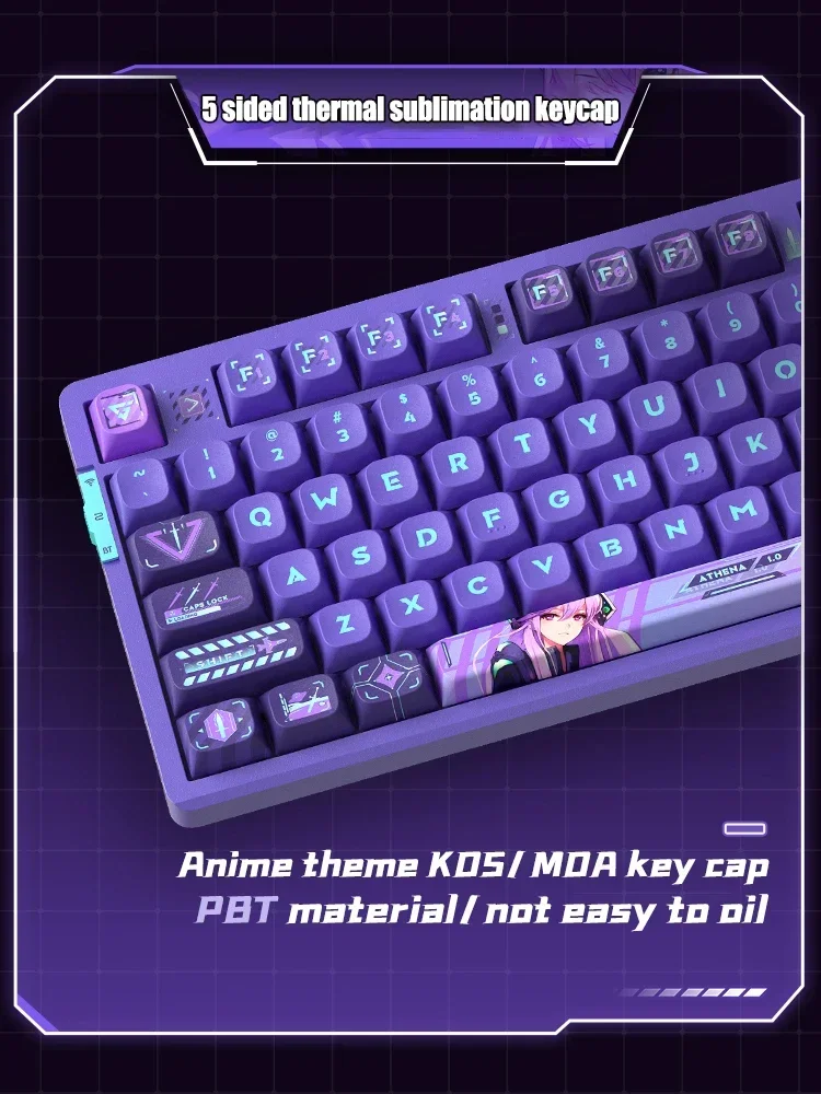 Vgn-mini Teclado Mecânico para Jogos sem Fio V87 Pro 2.4g Bluetooth com Fio Rgb Hot-swap Gamer Teclado sem Contato - Imagem 5