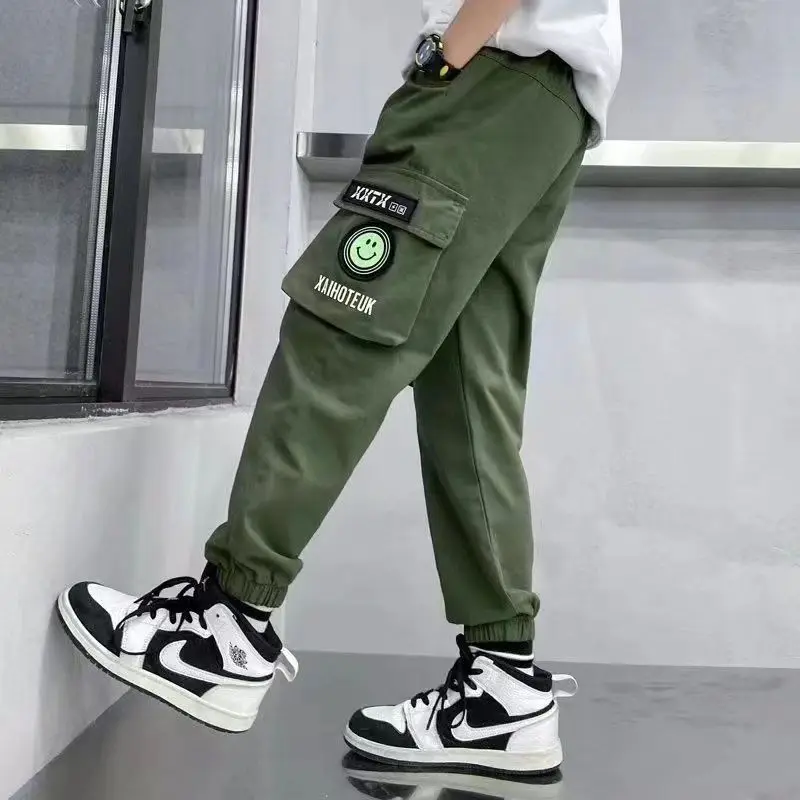 새로운 봄/가을 어린이 십대 소년 캐주얼 학교 스포츠 바지, 한국 바지 조깅 어린이 조깅 스포츠 바지