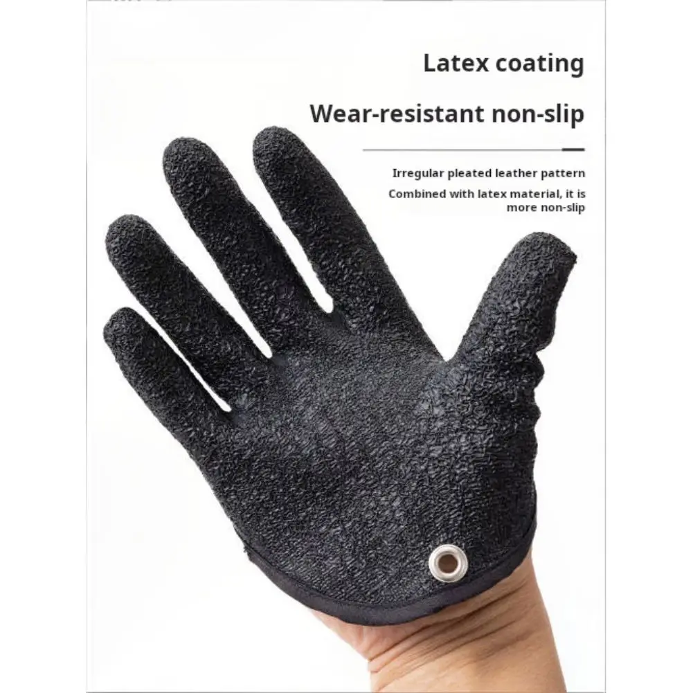 1PCS Anti-slip Fishing Catching Gloves Men Women Latex Waterproof Fishing Gloves Magnetic Buckle Cutproof