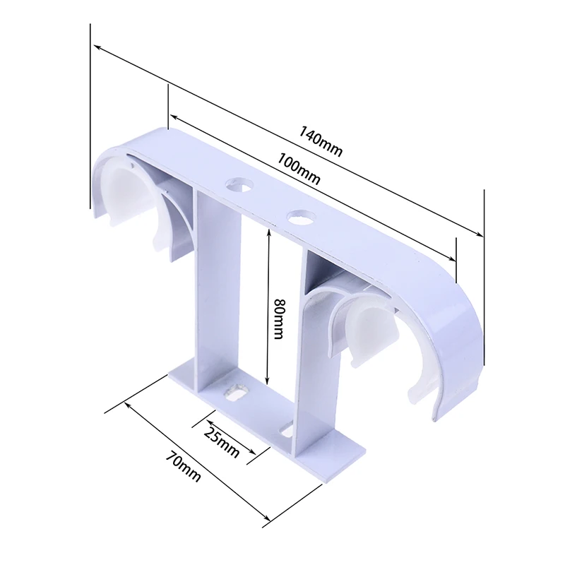 Curtain Rod Double Curtain Rod Brackets Top Mounted Roman Rod Aluminium Holder Suspended Curtain Support Bracket