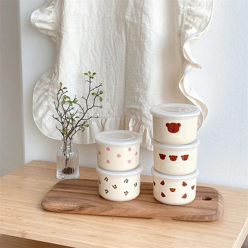 Children's Feeding Utensils Ceramic Fresh-keeping Sealed Food Bowl Baby Outdoor Travel Tableware Baby Products baby tableware set